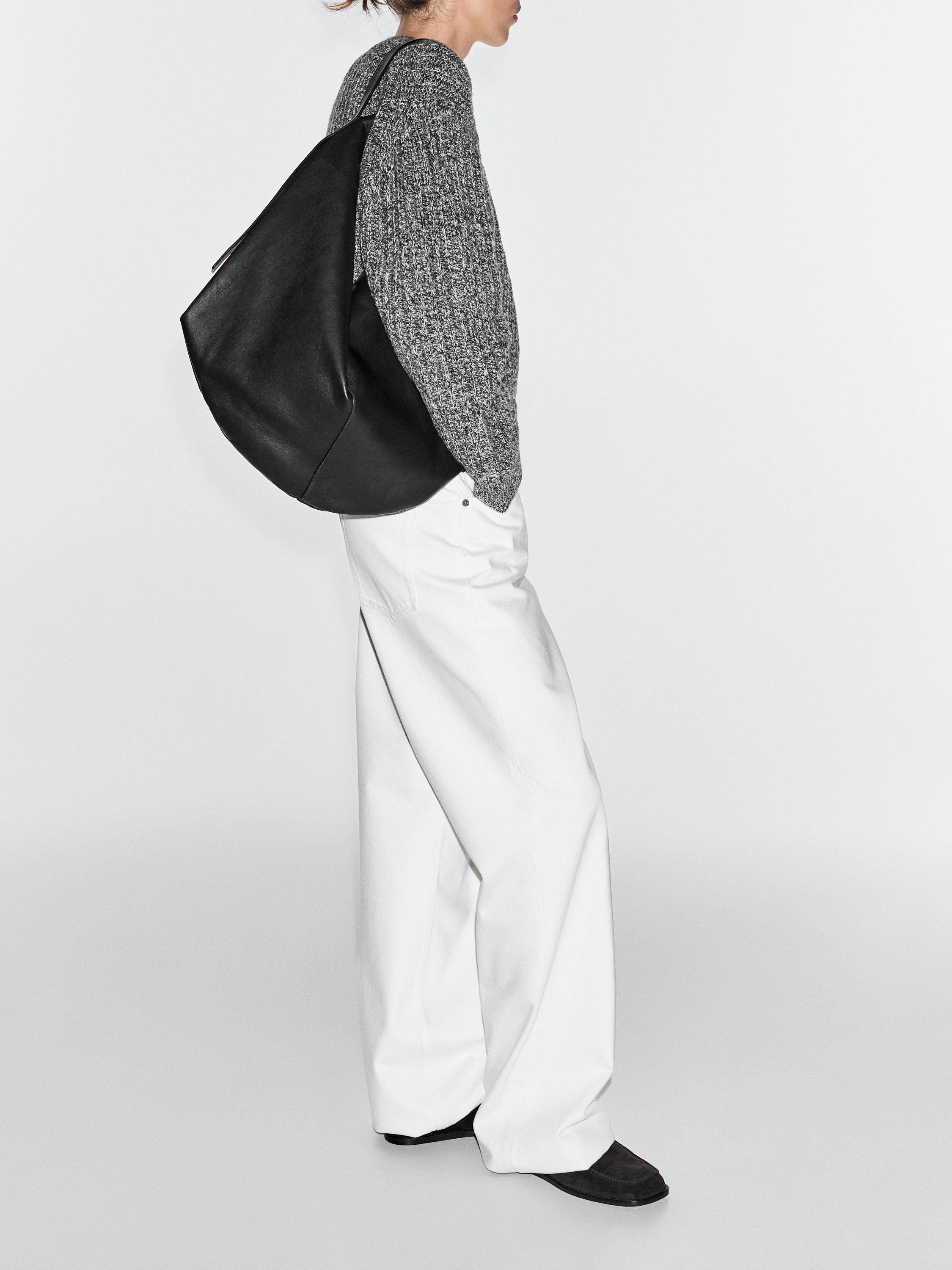 Medium nappa leather bag | Massimo Dutti UK