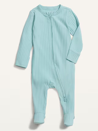 Unisex Wide Rib-Knit Footed One-Piece for Baby | Old Navy (US)