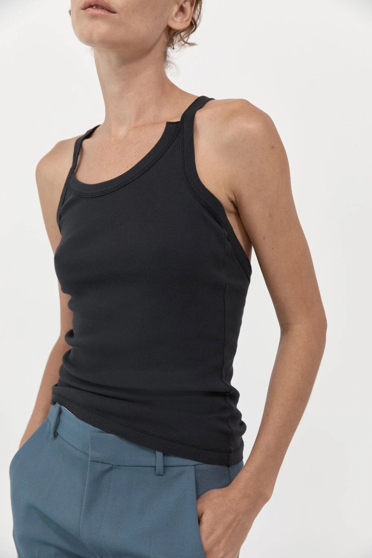 Organic Cotton Abstract Singlet - Black | St. Agni (US, UK, EU)