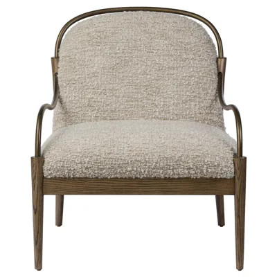 Demi Ivan Stone Boucle Chair | Kathy Kuo Home