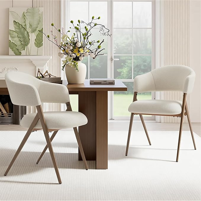 COLAMY Dining Chairs Set of 2, Modern Fabric Upholstered Dining Room Kitchen Side Chairs with Iro... | Amazon (US)