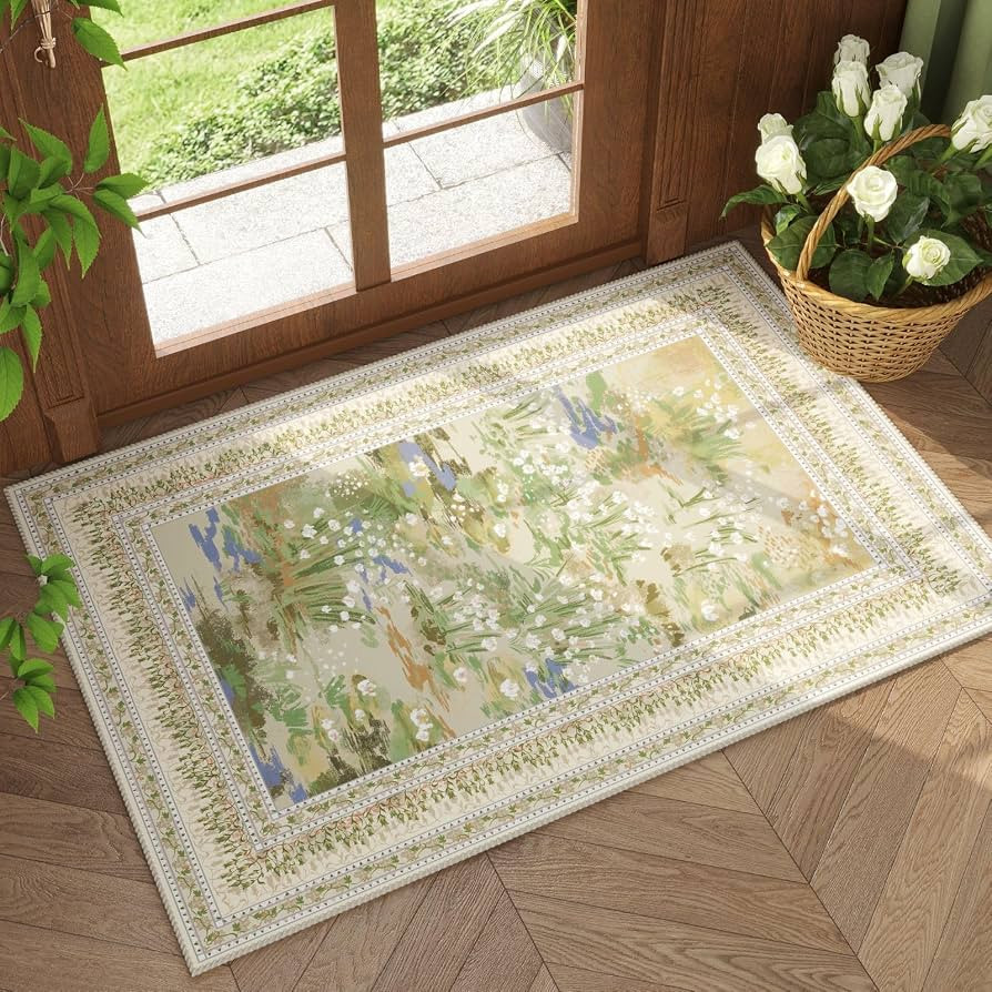 Rugcomf 2x3 Rug Impressionist-Style Vintage Indoor Door Mat Machine Washable Small Area Rug Non-S... | Amazon (US)