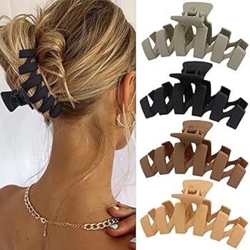 SuPoo Hair Clips Large Claw Clips 4.7" Matte Hair Claw Clips for Thick Hair Strong Hold Banana Hair  | Amazon (US)