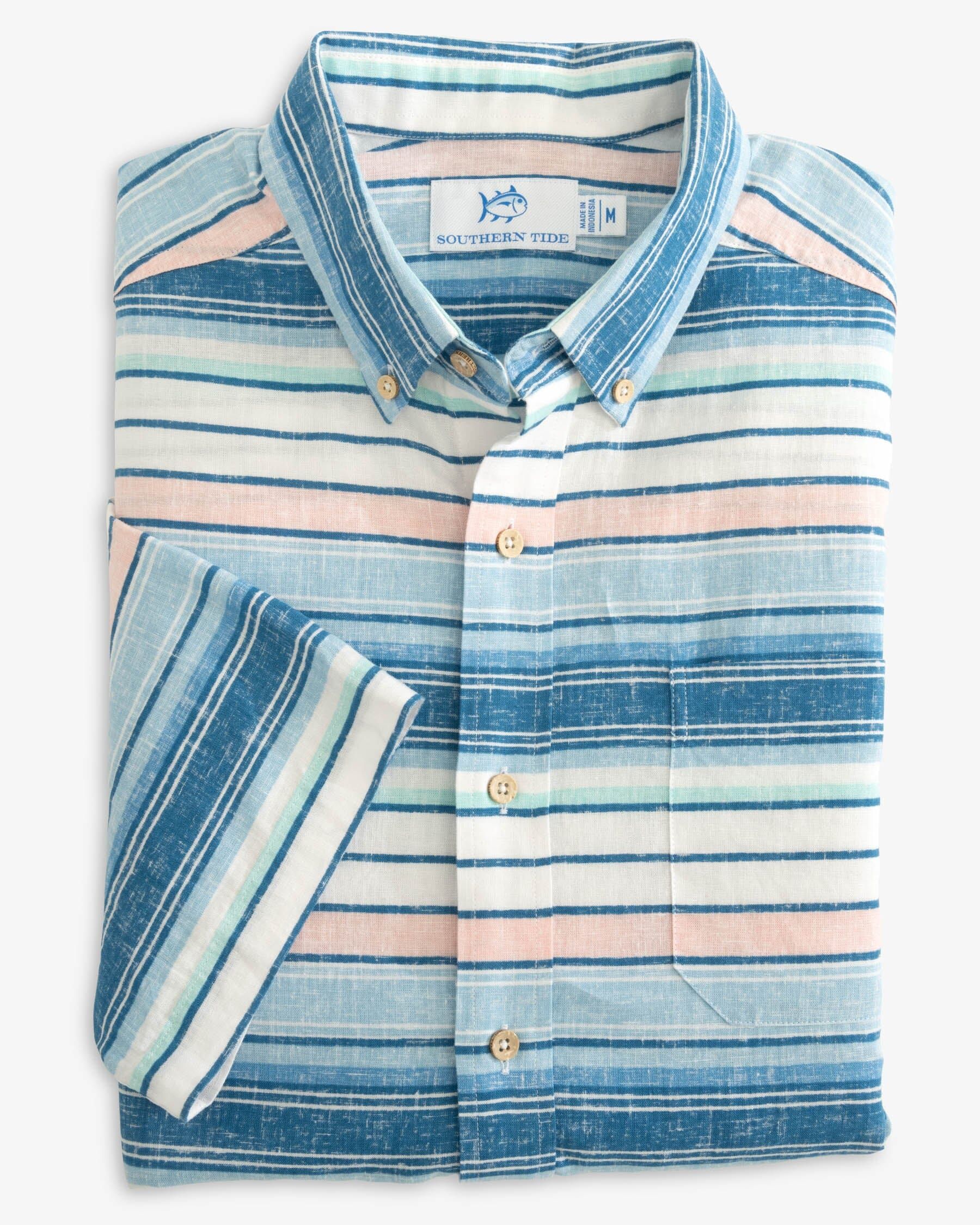 Cooley Stripe Short Sleeve Button Down Sport Shirt | Southern Tide