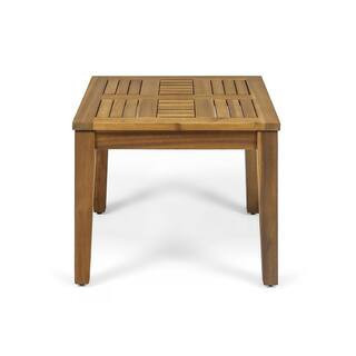 Stylish and Classic Design Square Wood Outdoor Side Table, Stable and Sturdy with High Quality Solid Wood in Natural | The Home Depot