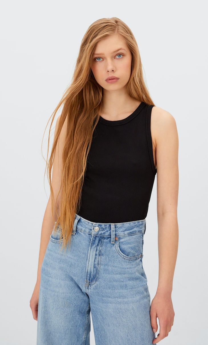 2-pack of seamless racerback tops - Women's fashion | Stradivarius United Kingdom | Stradivarius (UK)