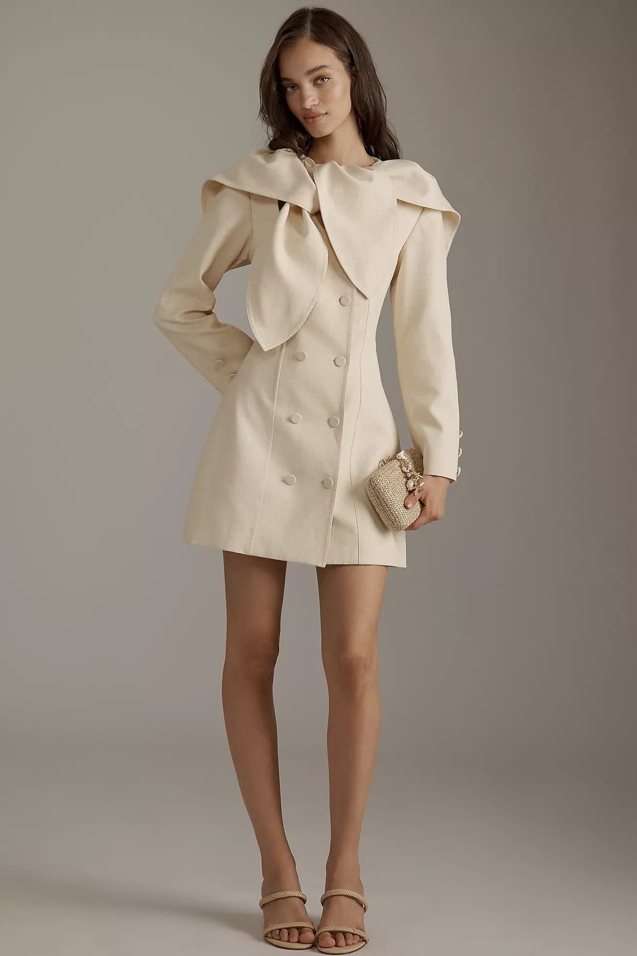 Lovaan Evelyn Tailored Linen Blend Mini Dress | Anthropologie (US)