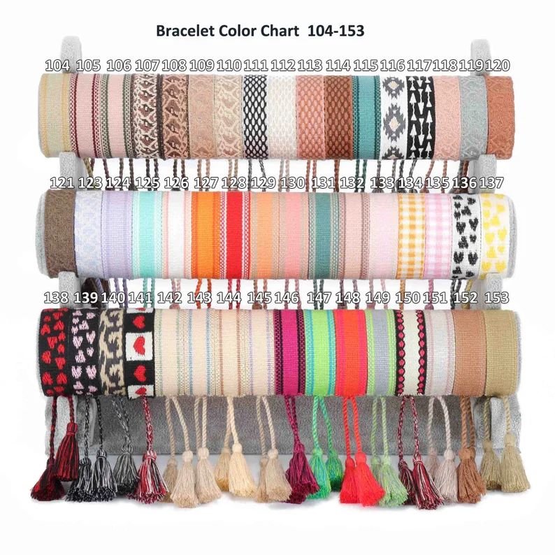 Custom Embroidery Text Bracelet With Tassel Adjustable Cotton - Etsy | Etsy (US)