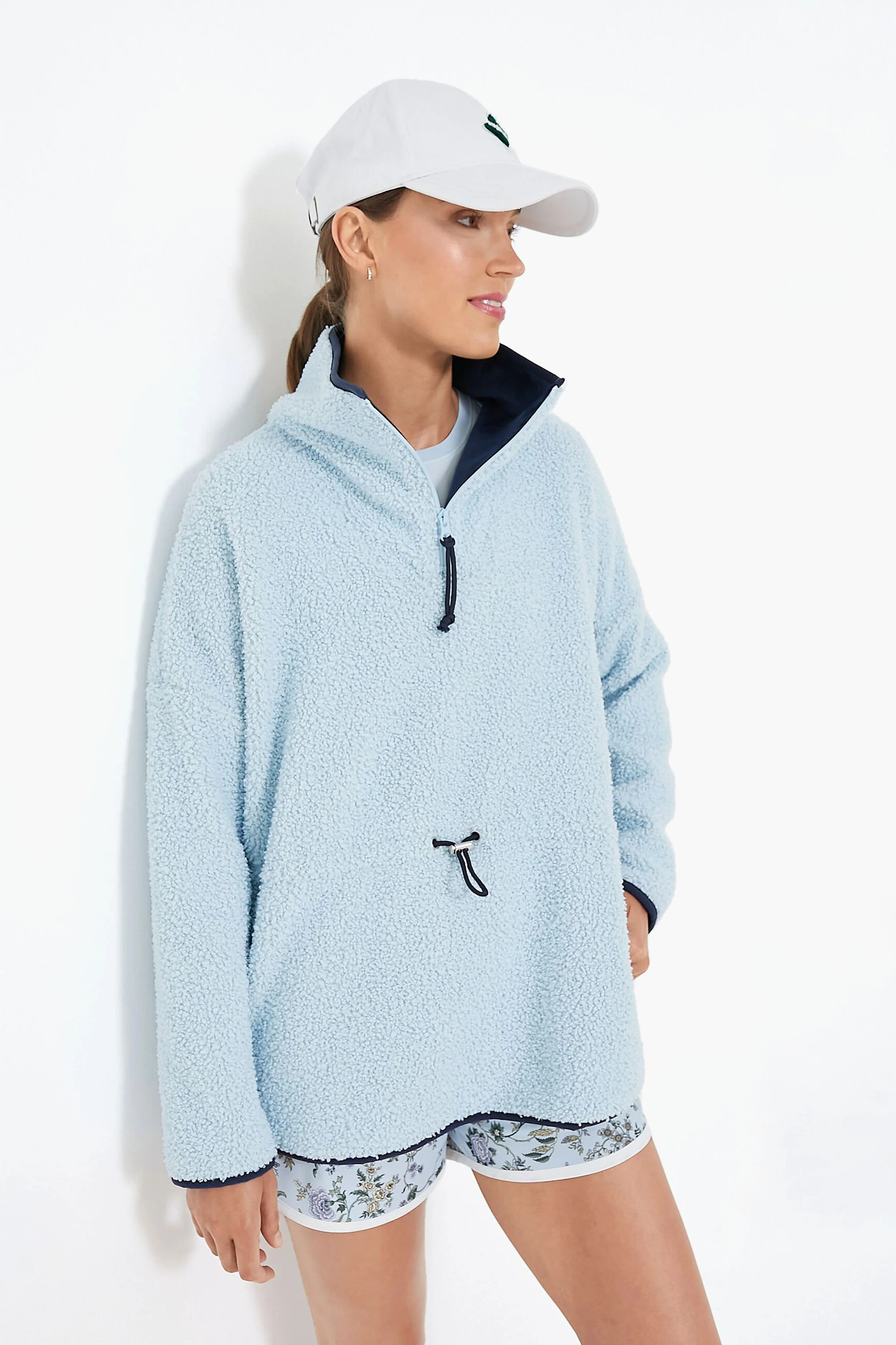 Light Blue Cinched Teddy Natalie Quarter Zip | Tuckernuck (US)