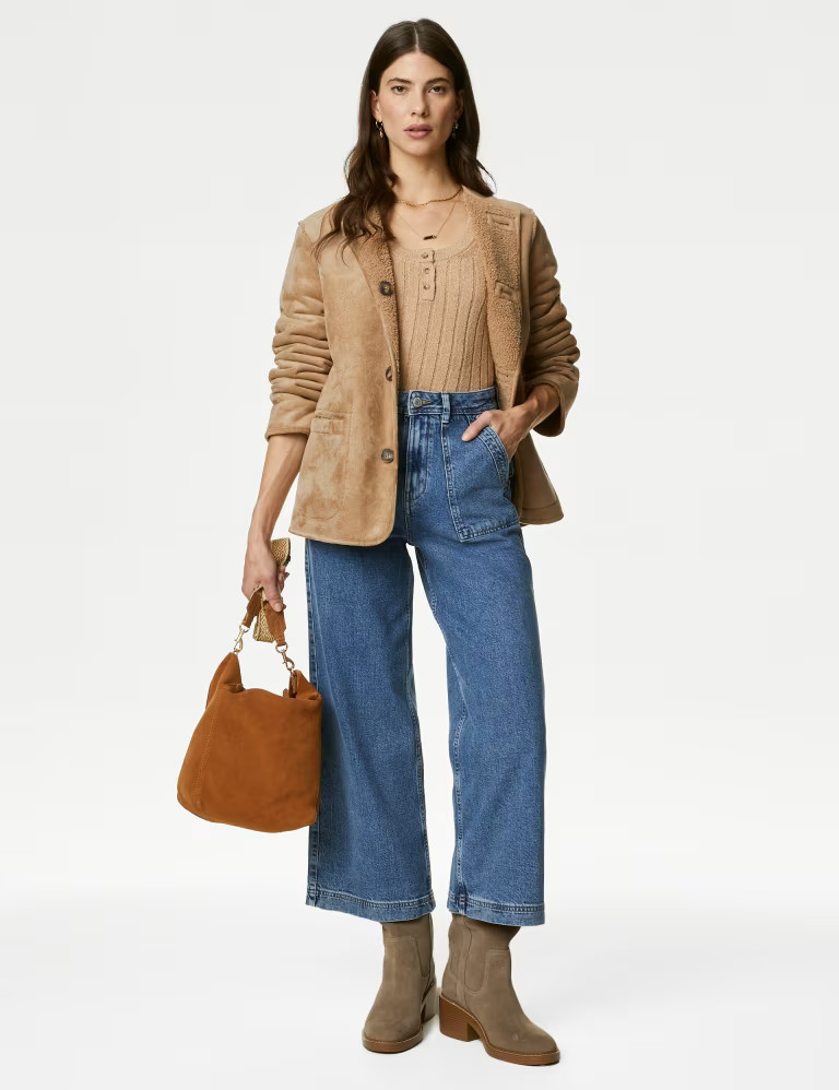 Faux Shearling Textured Reversible Jacket | Marks & Spencer (UK)