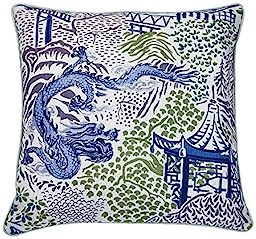MangGou Flowershave357 Trend Dragon and Pagoda Print Pillow Covers Chinoiserie Pillows Asian Inspire | Amazon (US)