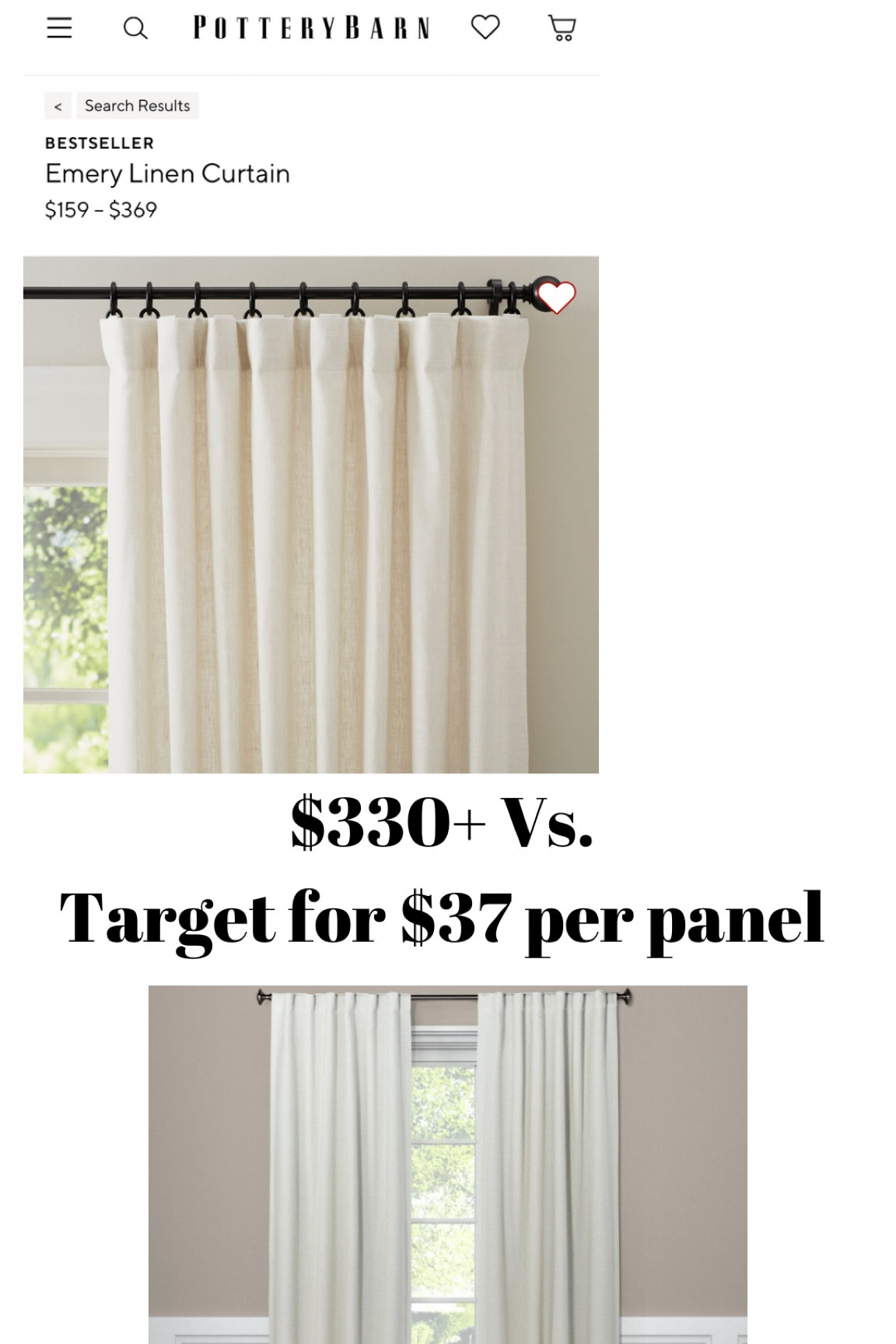 Pottery Barn curtain Dupe!

#LTKunder50 #LTKhome #LTKunder100