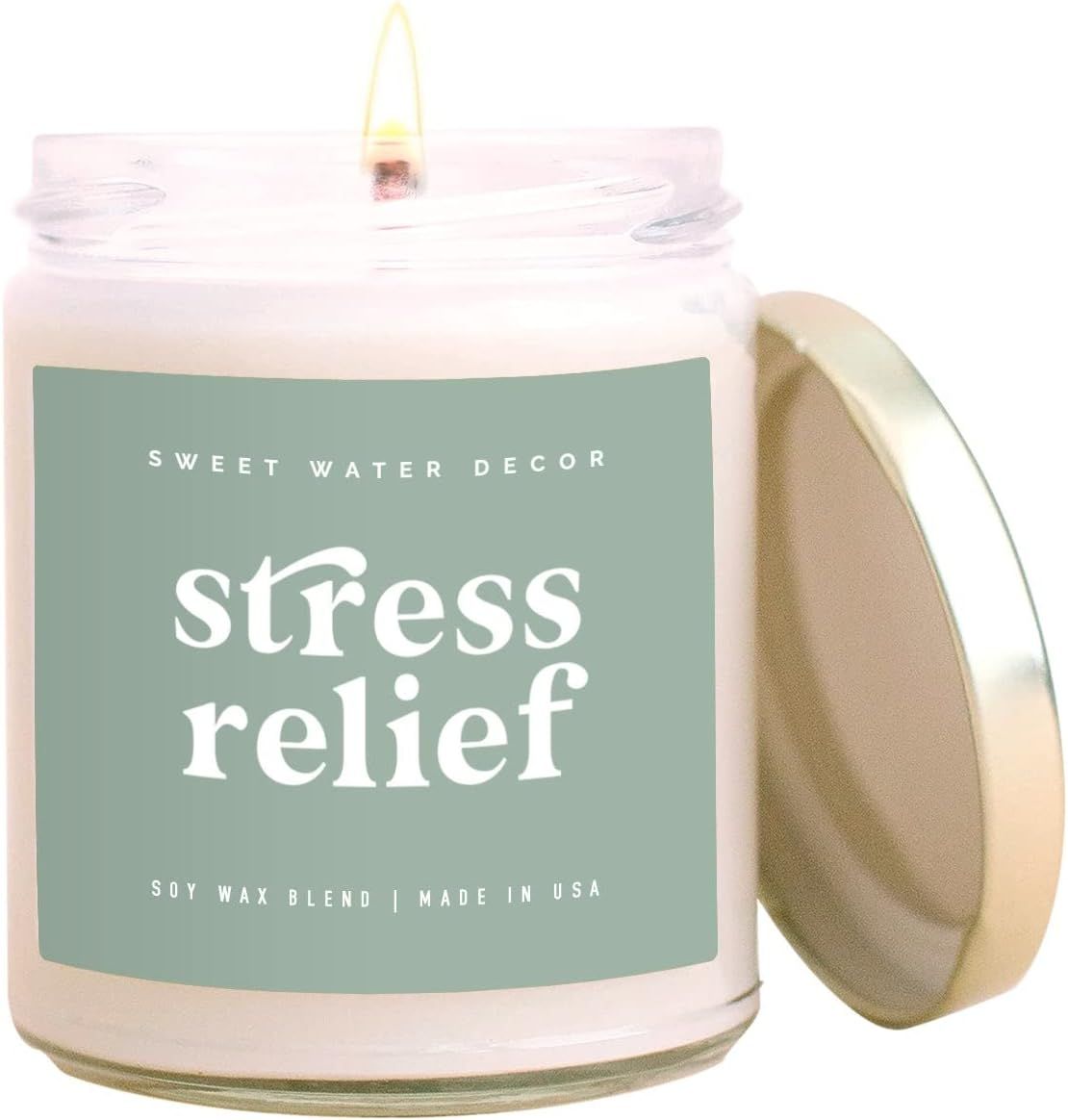 Sweet Water Decor, Stress Relief Candle | Lemon and Orange Scented Soy Wax Candle for Home | 9oz ... | Amazon (US)