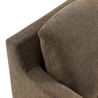 Serene Fabric Slipcovered Swivel Armchair in Mocha | Walmart (US)