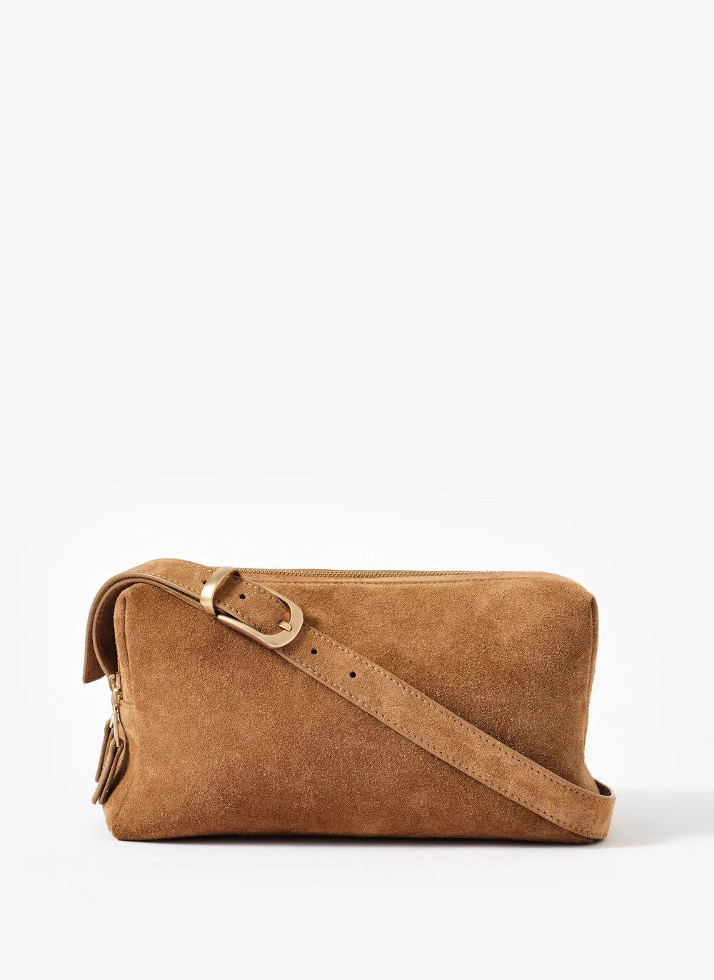 Safi Tan Suede Shoulder Bag | Mint Velvet