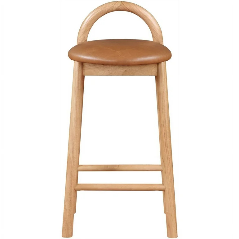 Meridian Furniture Calvin Cognac Vegan Leather Stool - Walmart.com | Walmart (US)