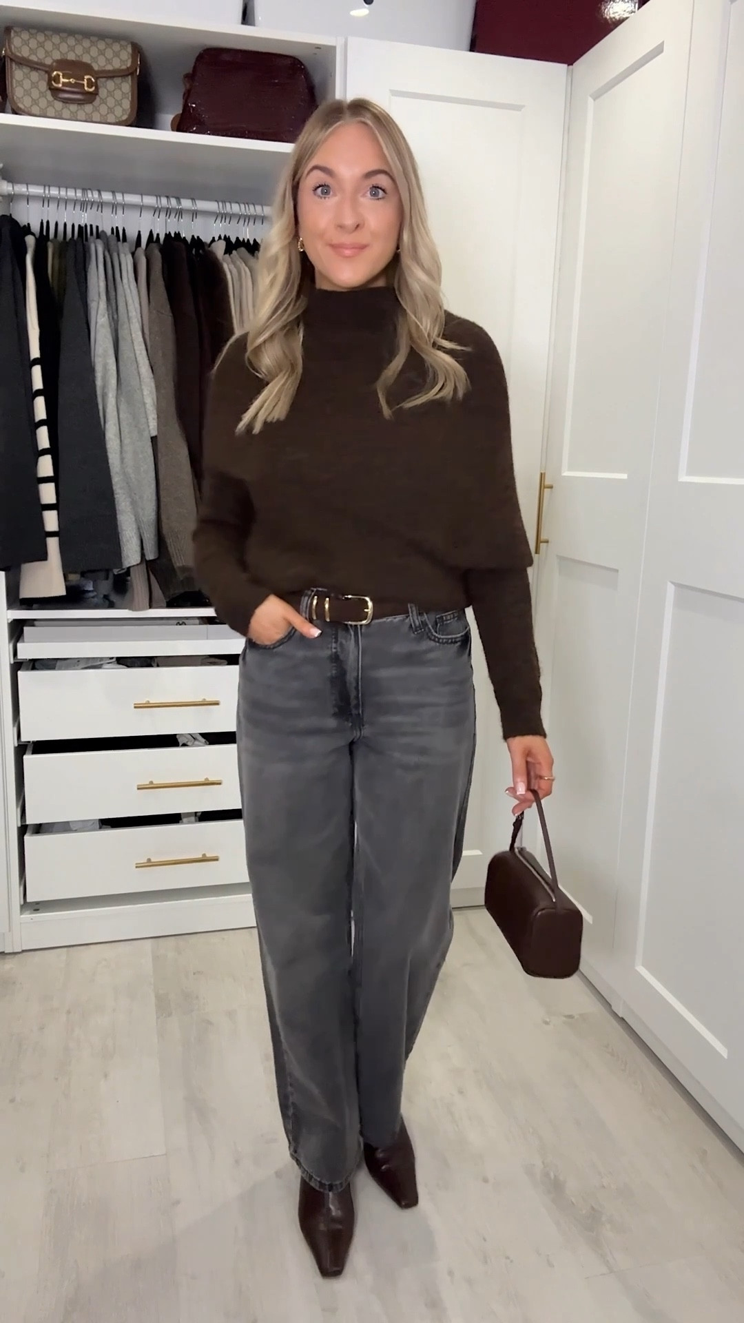 Outfit of the night for a casual dinner.
Brown jumper: Small
Grey jeans: 6 short
Brown boots: true to size 

#LTKwinter #LTKjeans #LTKdatenight