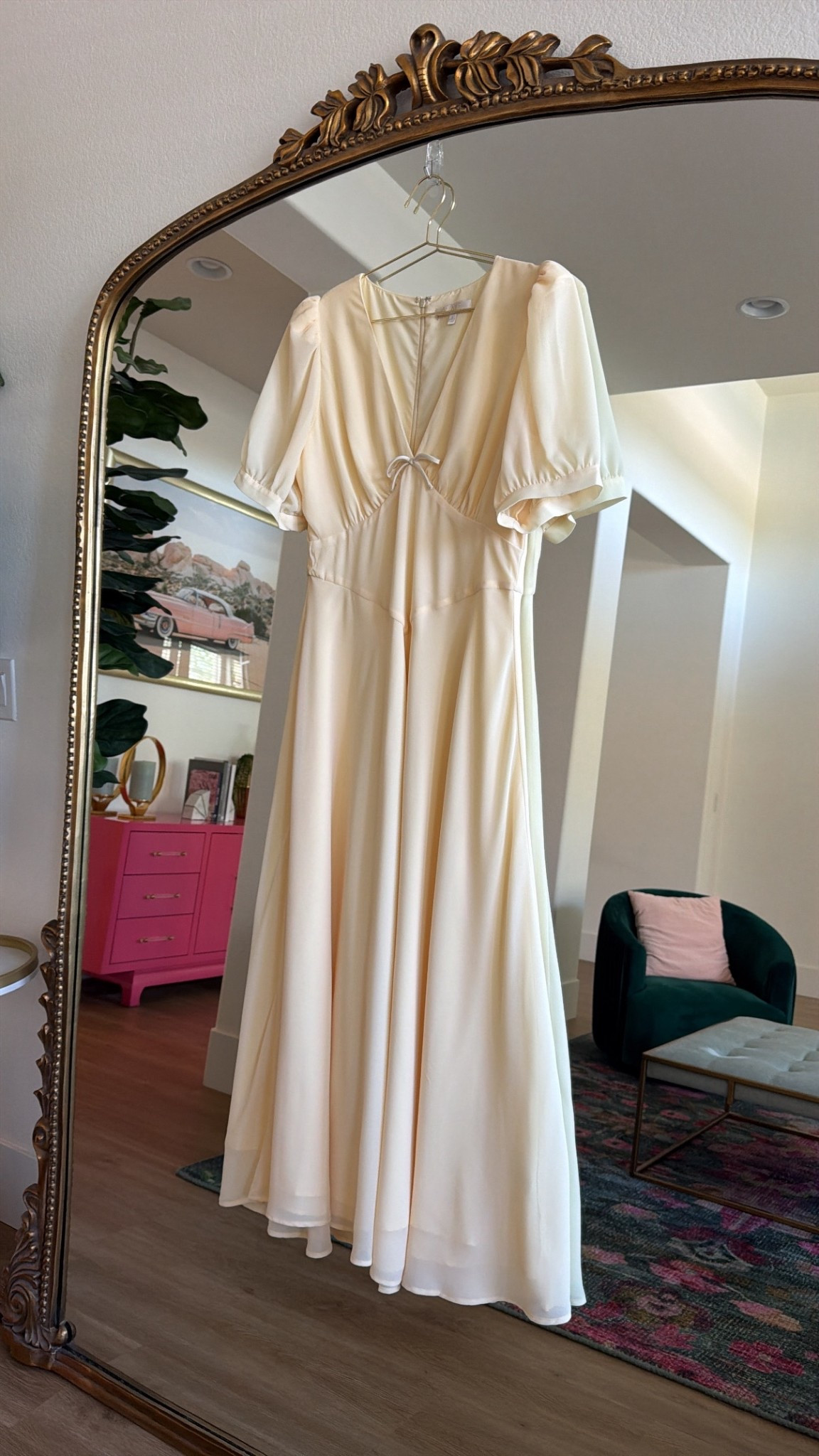 yellow long dress i wore to spring family photos! in the size large 

#LTKMidsize #LTKSeasonal