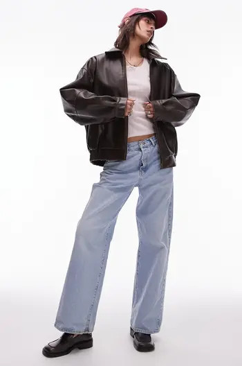 Topshop Oversize Faux Leather Bomber Jacket | Nordstrom | Nordstrom