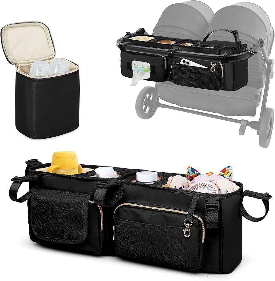 Double Stroller Organizer Compabitle with BOB Duallie and Baby Jogger City Mini GT2 Double Stroll... | Amazon (US)