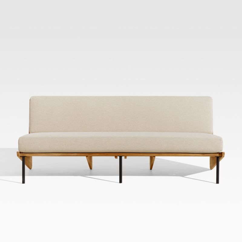 Kinney Teak Sofa with Cushion | Crate and Barrel | Crate & Barrel