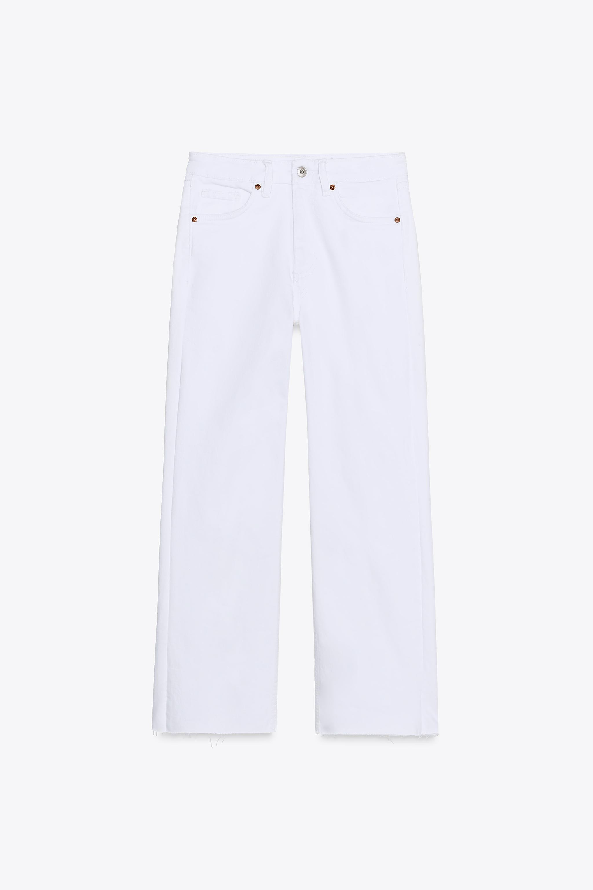 FLARED CROPPED HIGH WAIST TRF JEANS | Zara US