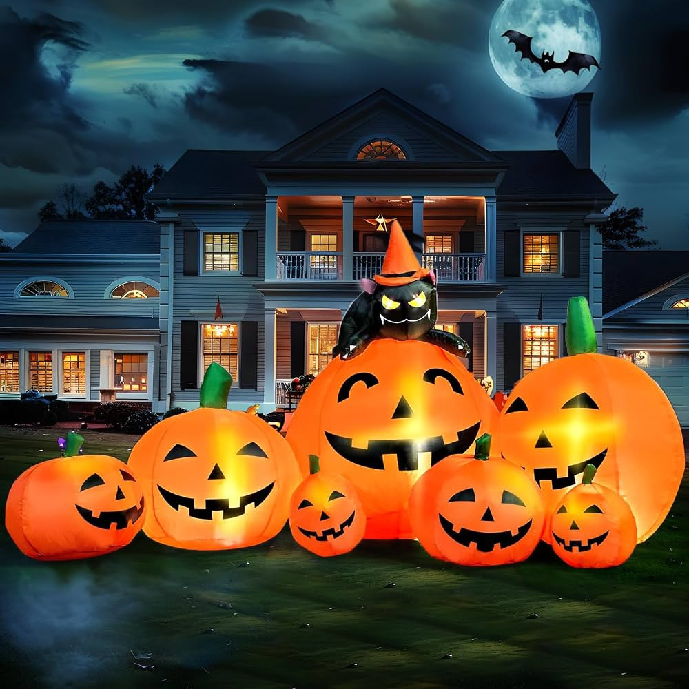 Joiedomi 7 FT Long Halloween Inflatables Pumpkin Outdoor Decorations, 7 Pumpkins Outside Decorati... | Amazon (US)