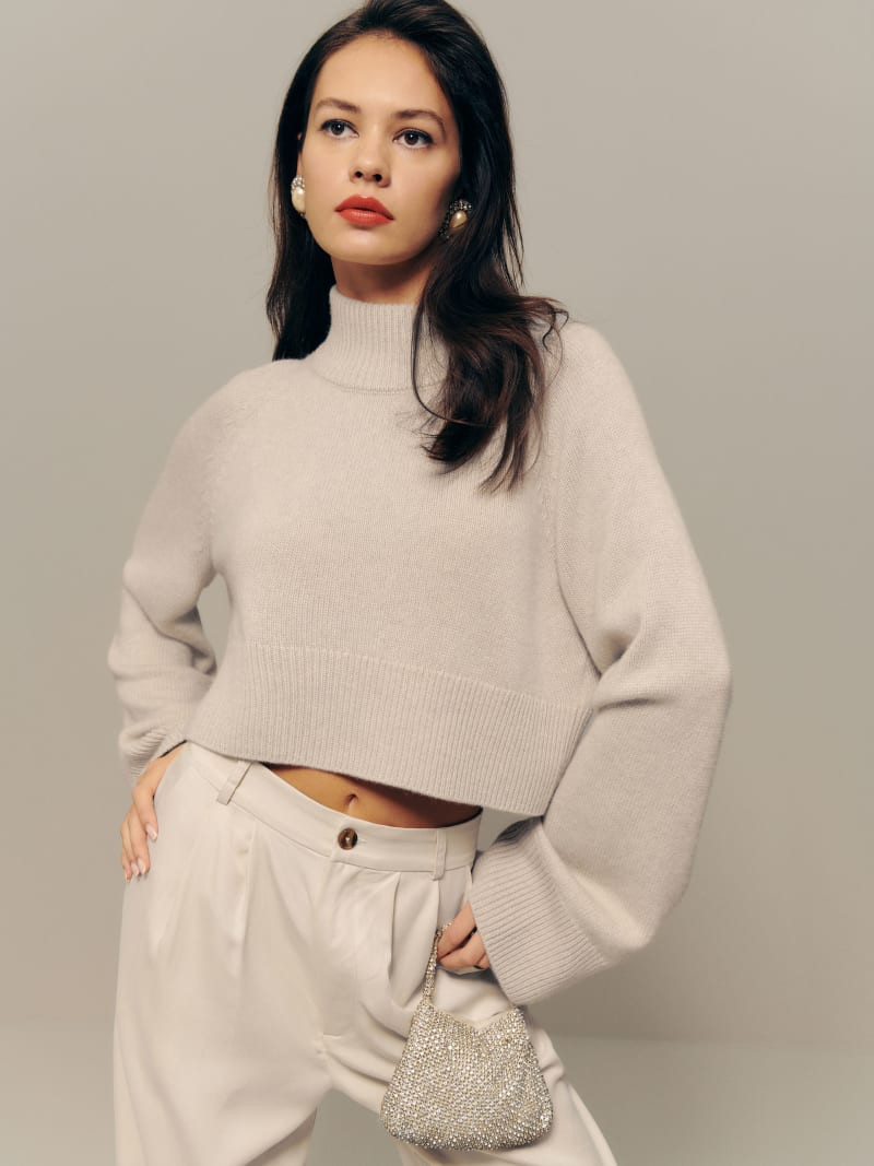 Garrett Cashmere Cropped Turtleneck | Reformation (Global)