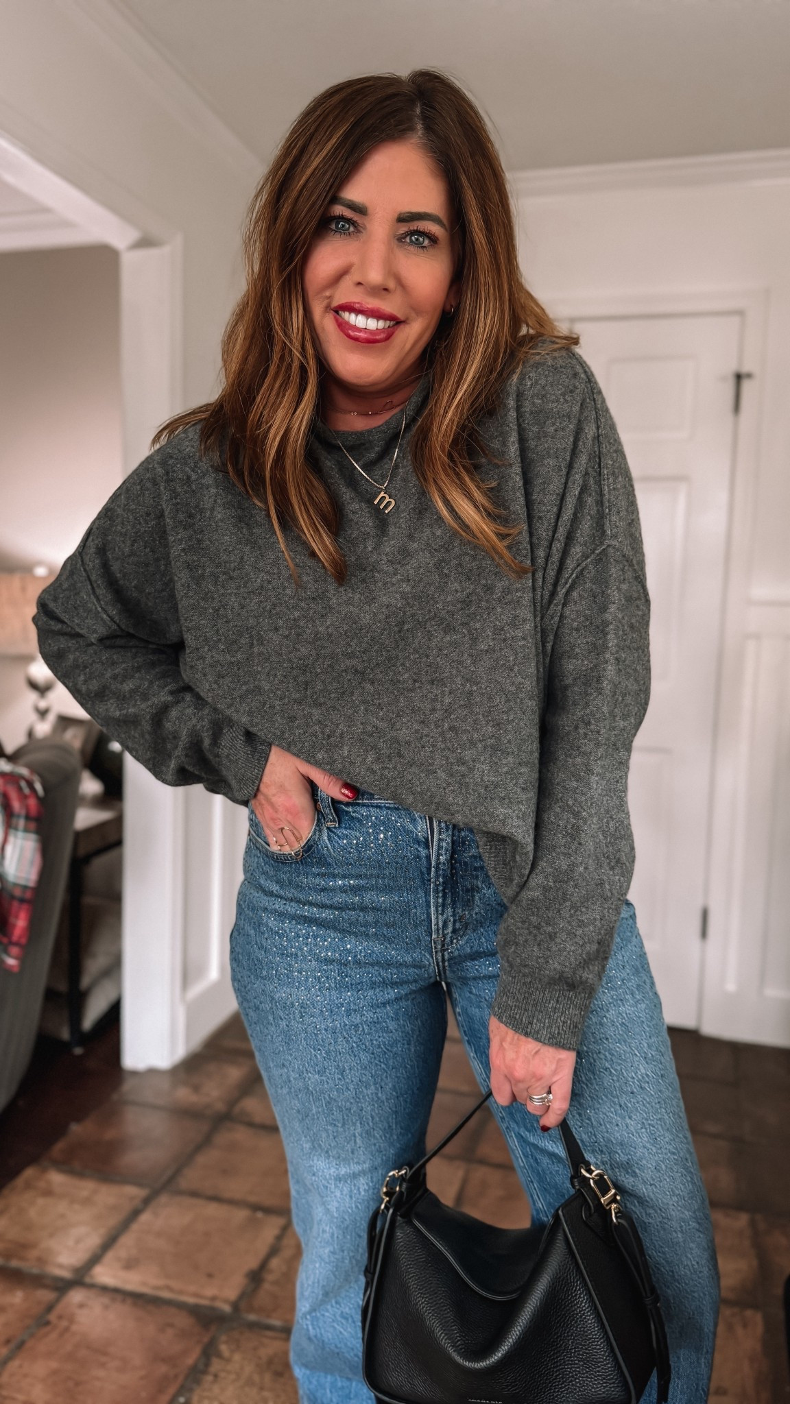 Elevated casual outfit

Cashmere sweater is so good!! I am obsessed with the fit of this sweater. It is the perfect slouchy fit. I love the wide mock neck. I love the drop shoulders and the light weight material. It is so cozy and worth every penny it comes in several colors I am wearing a large. It is currently part of the buy more gift more sale.. 


These embellished jeans are so flattering and comfy and on sale 15% off I’m wearing a 28 long. You can get them them in time for Christmas when you select two day shipping but hurry it ends soon.



#LTKGiftGuide #LTKHoliday #LTKSaleAlert