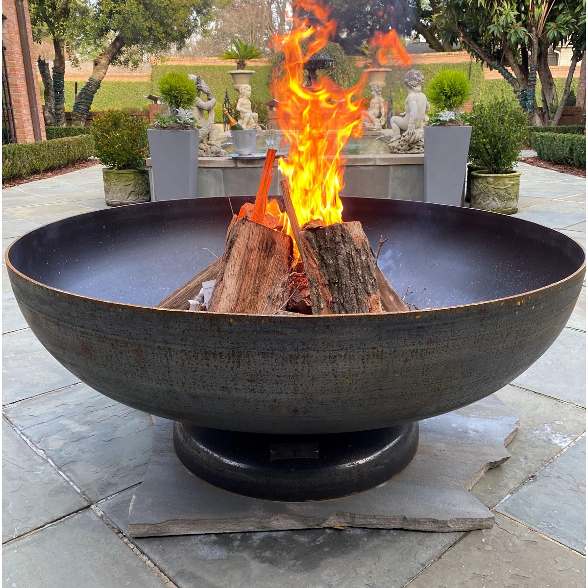 Harrogate Round Steel Wood Burning Fire Pit | Wayfair North America