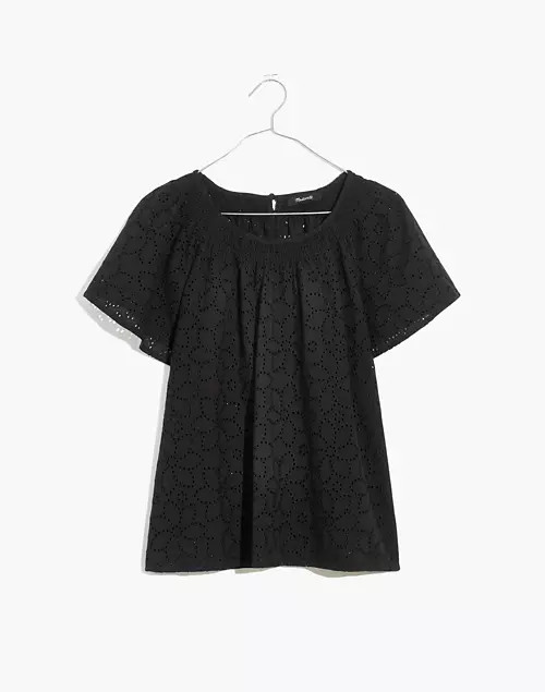 Eyelet Flutter-Sleeve Top | Madewell