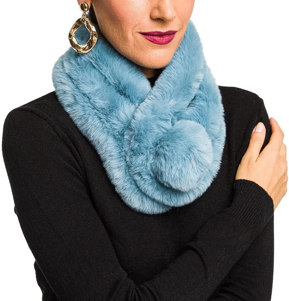 Fur Collar Scarf for Women Faux Fur Scarves Neck Shrug for Spring Fall Winter Coat Dress | Amazon (US)