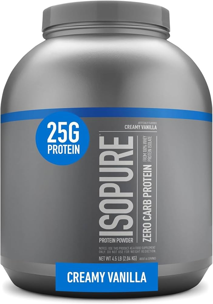Isopure Zero Carb 100% Pure Whey Isolate Protein Powder, Lactose Free, Gluten Free, With Vitamins... | Amazon (US)