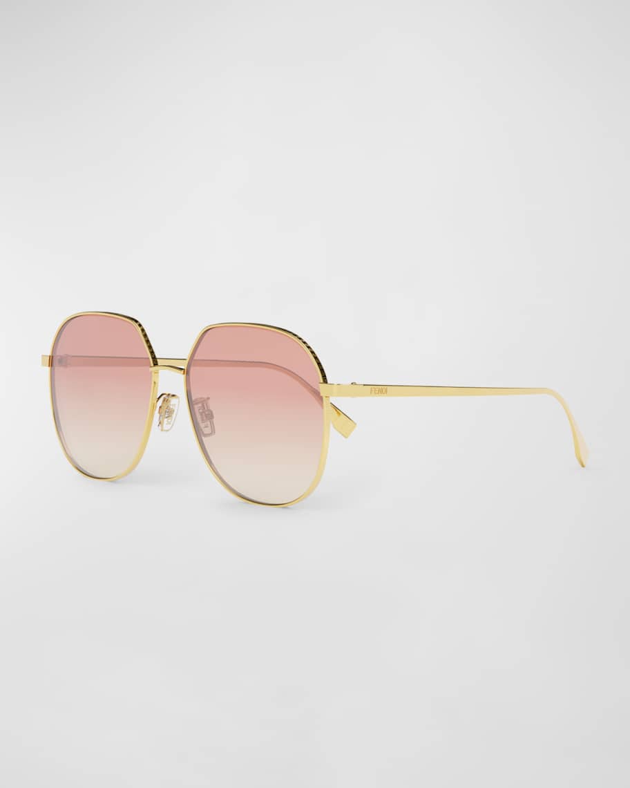 Fendi Oversized Round Metal Sunglasses | Neiman Marcus