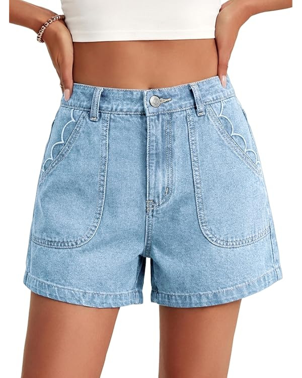 Cicy Bell Womens Baggy High Waisted Jean Shorts Summer Wide Leg Jorts Casual Vintage Denim Shorts | Amazon (US)