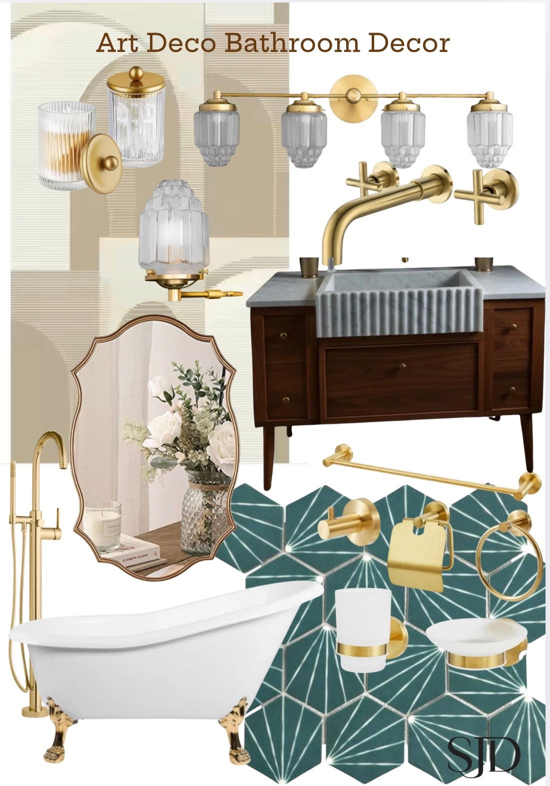 If your bathroom doesn’t feel like a boutique hotel…we need to fix that! Obsessed with this Art Deco moment - bold contrast, gold accents, and just enough drama to feel elevated but still livable. #bathroomdesign #artdeco

#LTKHome