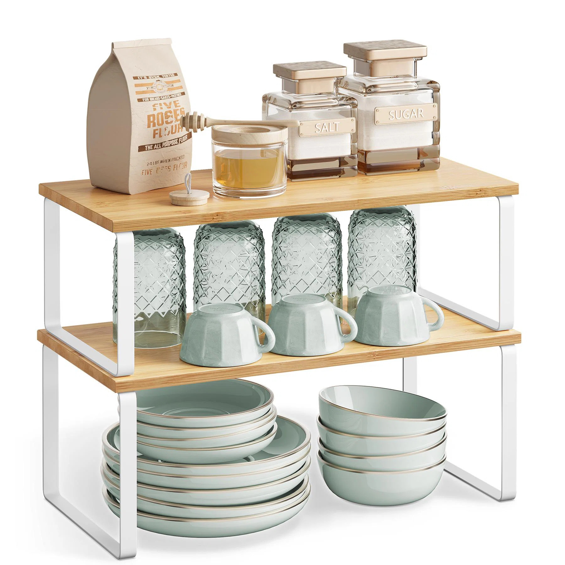 Stackable Cabinet Organizer Shelf (Set of 2) | Wayfair North America