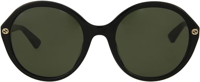 Gucci Round/Oval Sunglasses Shiny Black Luxury Eyewear Made In Italy Acetate Frame Designer Fashi... | Amazon (US)