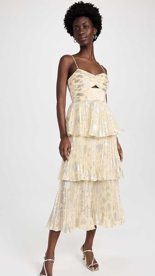 Metallic Jacquard Midi Dress | Shopbop