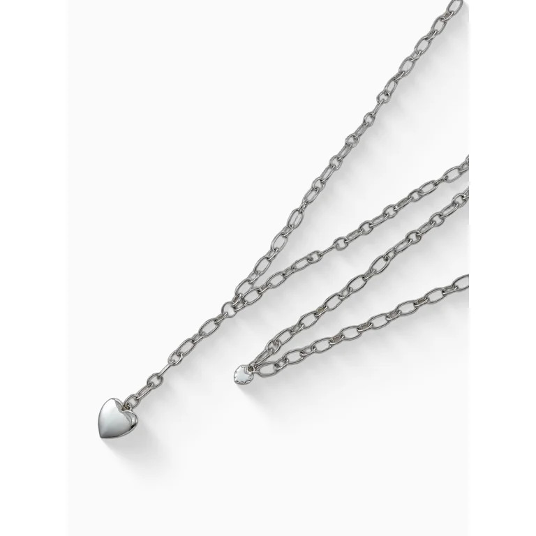 No Boundaries 2pc Layered Heart Necklace Set - Walmart.com | Walmart (US)