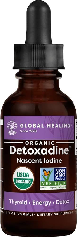 Global Healing Detoxadine - Organic Nascent Iodine Liquid Supplement Drops for Thyroid Support, D... | Amazon (US)