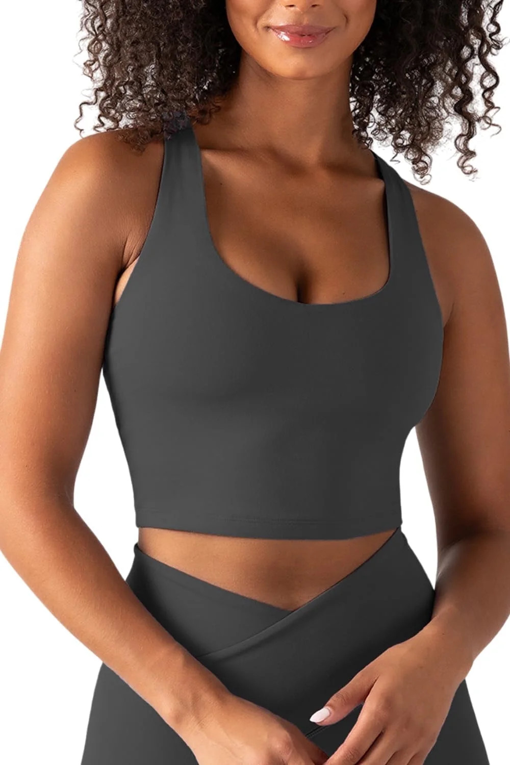 YITTY Active Women's UltraLuxe Built-in Bra Tank Top, Athleisure, 4-Way-Stretch, Onyx, M | Walmart (US)