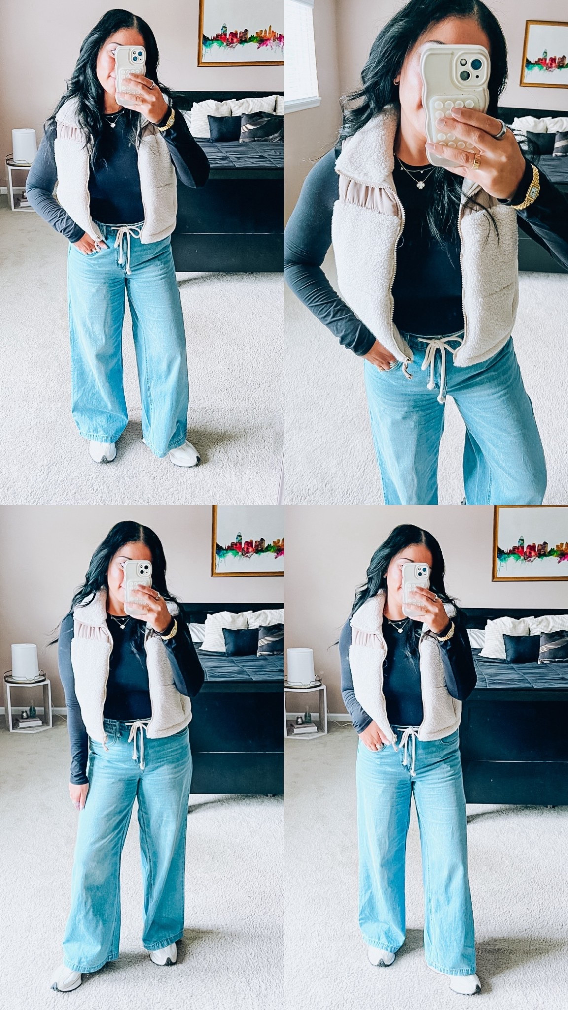 Tie waist jeans
Wide leg denim
Vest 
Casual outfits


#LTKootd #LTKmomlife #LTKgrwm