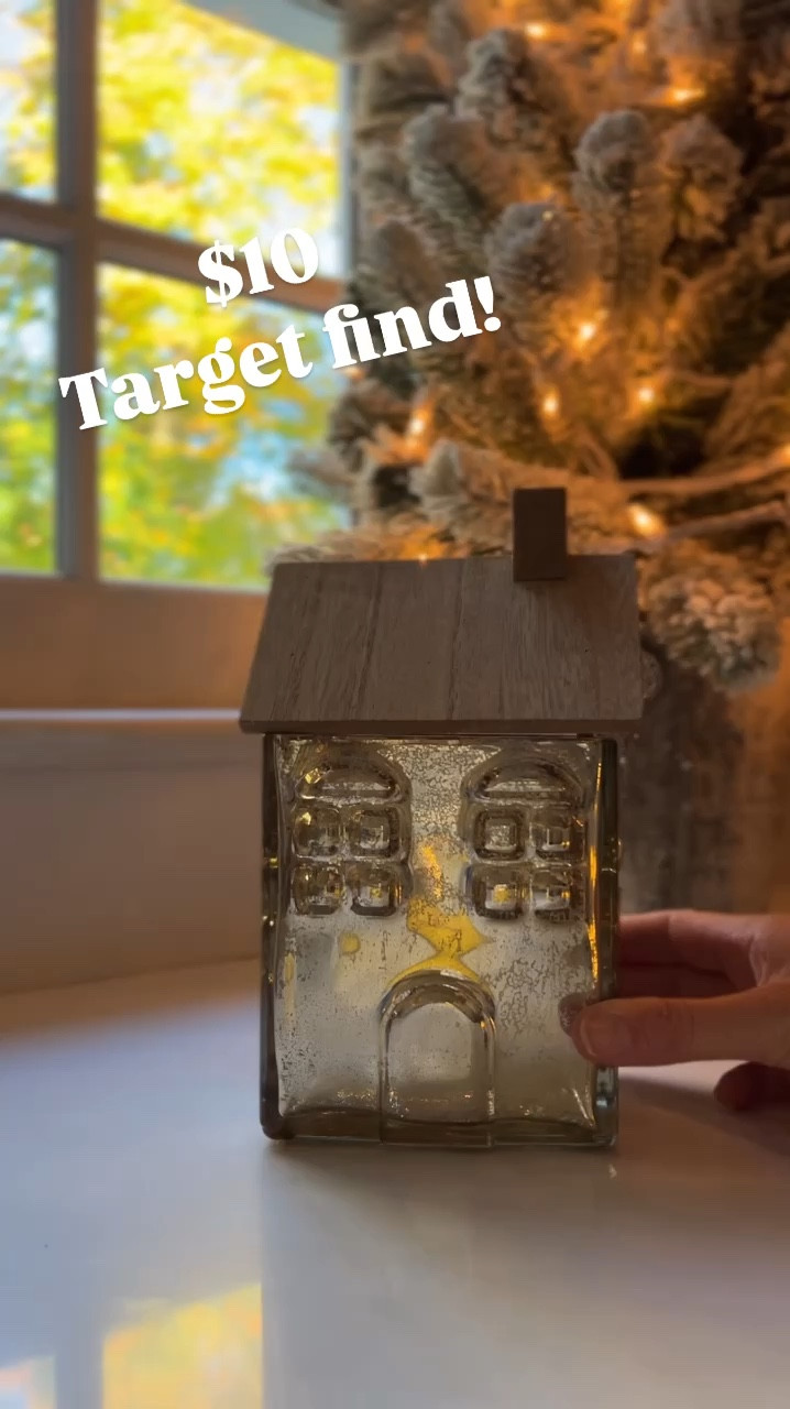 $10 Target find for the holidays! These mercury style glass houses are adorable, I added a flickering tea candle to illuminate the inside for an extra cozy vibe  

#LTKHoliday #LTKHome #LTKFindsUnder50