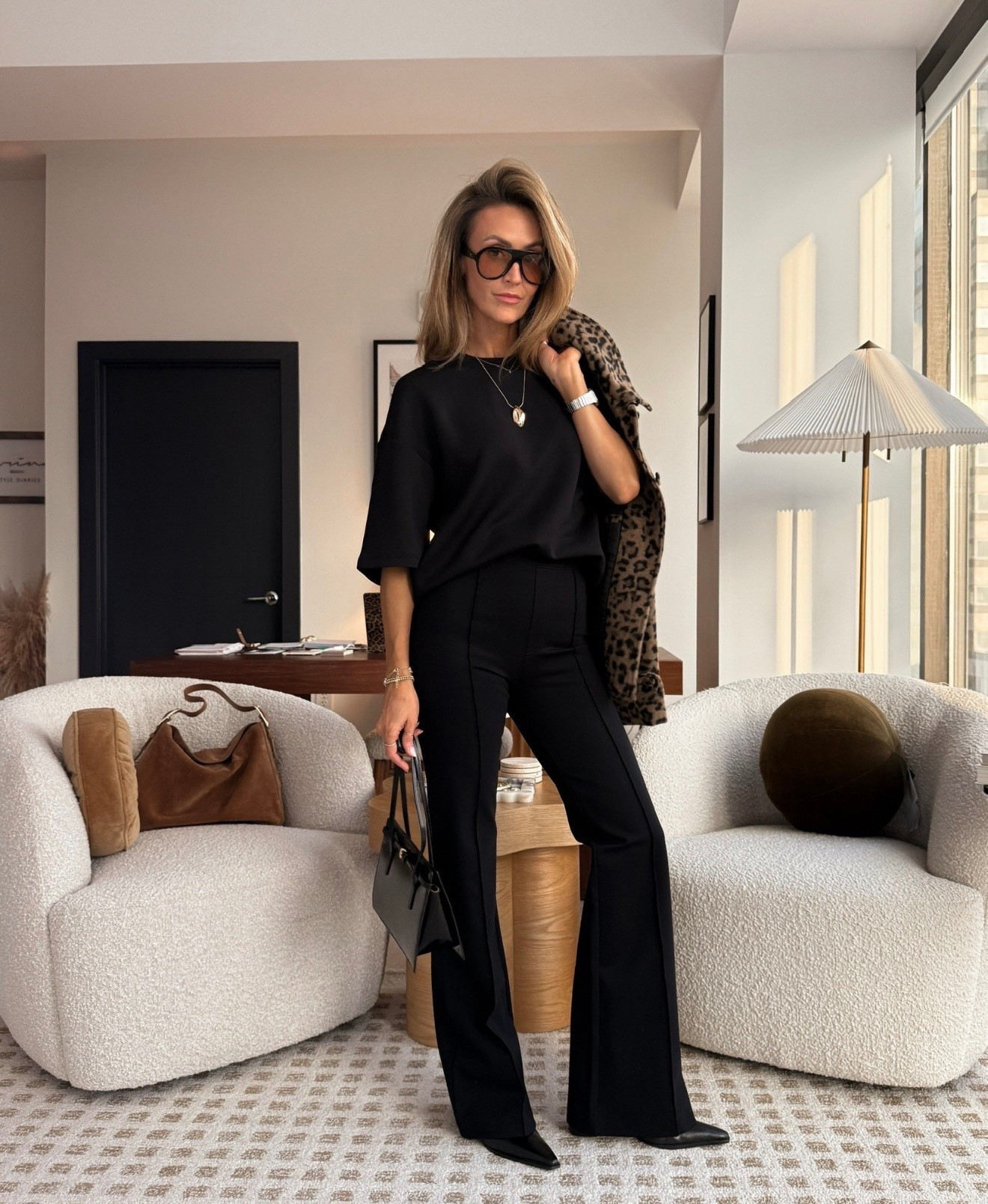 The flare pants that elongated the legs and gives the illusion of a few extra inches! Paired with the air essentials tee in small 
Linking a couple of leopard printed jackets I found! 
Code: KARINAXSPANX for first time shoppers on the pants and tee! 

#LTKootd #LTKOver40 #LTKWorkwear