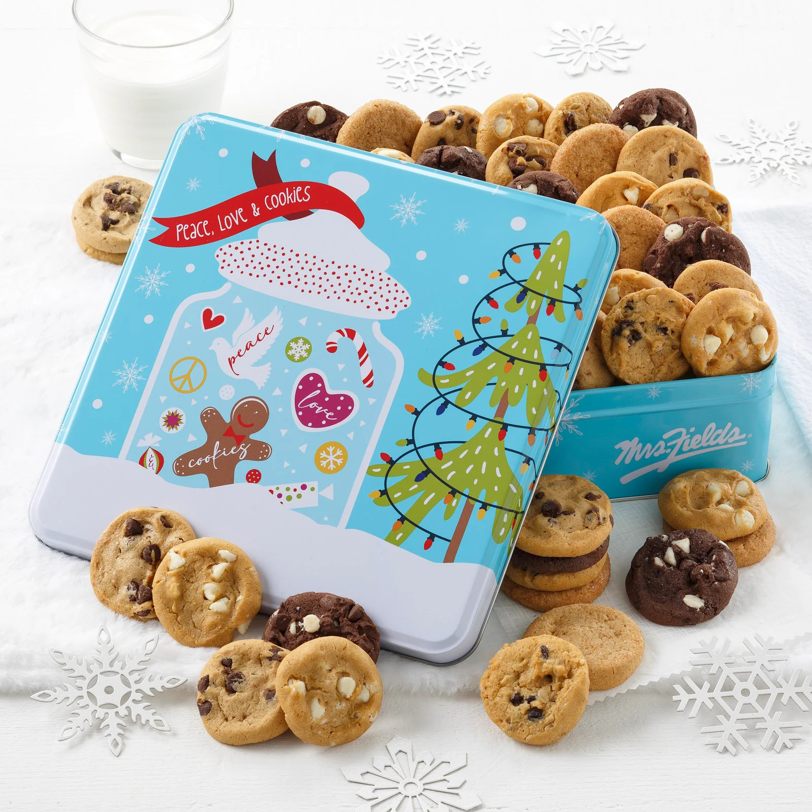 Peace Love and Cookies 48 Nibblers® Tin | Mrs. Fields