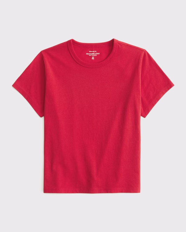 Essential Polished Body-Skimming Tee | Abercrombie & Fitch (US)