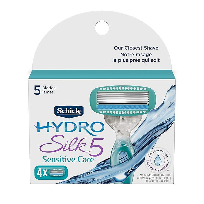 Schick Women's Razor Blade Refills, Hydro Silk 5 Sensitive Care, 4 Count (Packaging May Vary) | Amazon (US)