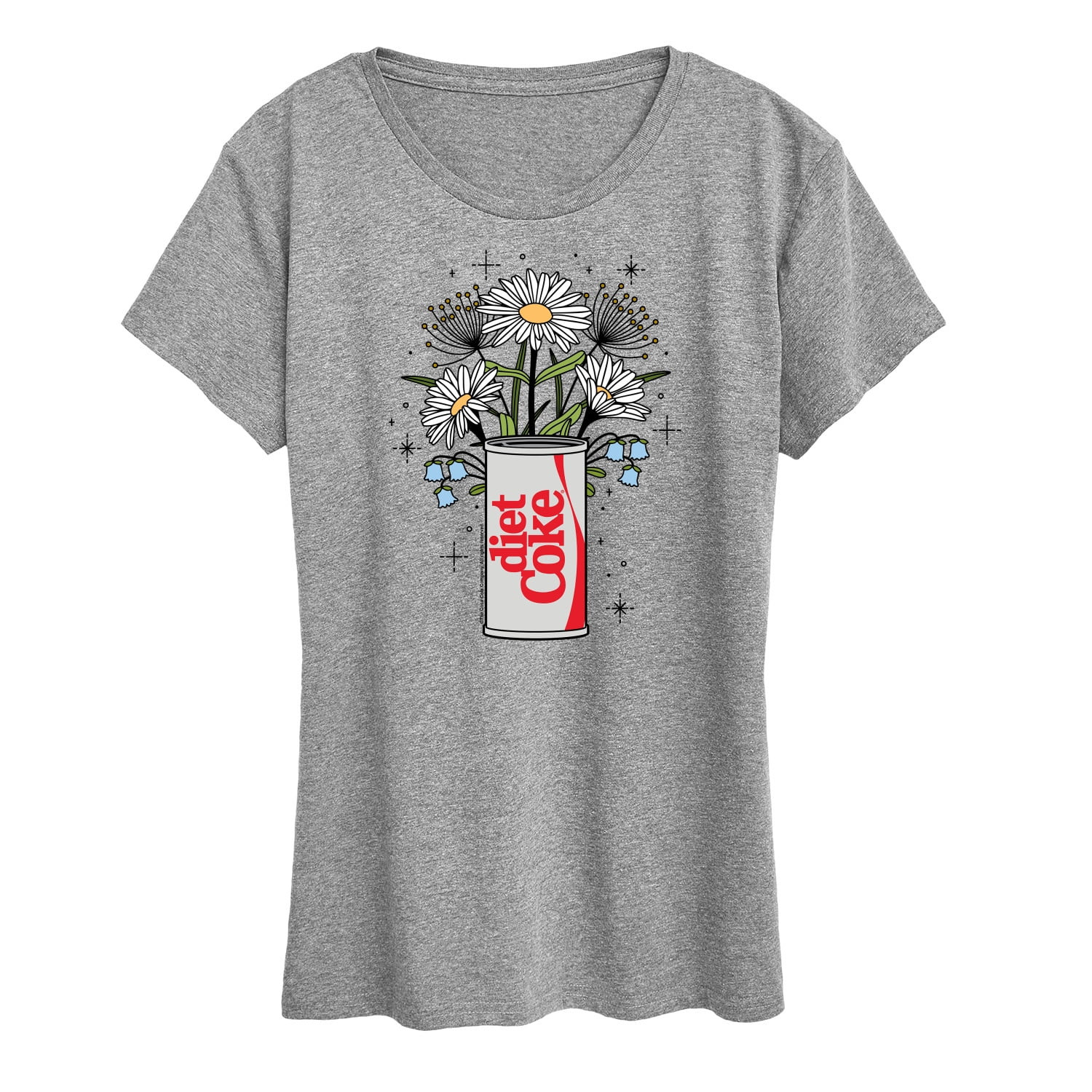 Diet Coke - Flowers With Coke Can - Women's Short Sleeve Graphic T-Shirt | Walmart (US)