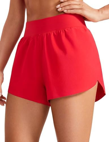 CRZ YOGA High Waisted Split Running Shorts 3" | Mesh Liner, Quick Dry, Lightweight, for Women | Amazon (US)